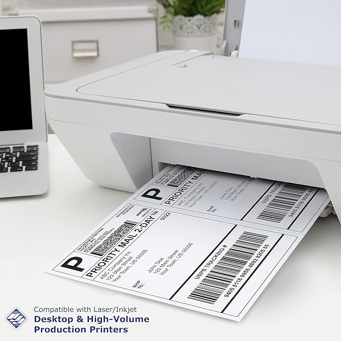 PrintWorks Professional Half Sheet Perforated Paper 8.5” x 11” - Perfect For W-2, 1099, & Statement Use - Made in the USA - 2500 Sheets - 24 lb - A5 Paper - Printer Compatible - White (04118C)