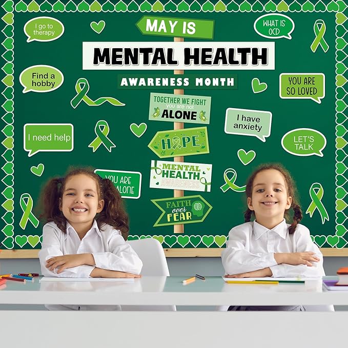 gisgfim Mental Health Awareness Bulletin Board Classroom Therapy Offices Decor Positive Affirmations Cutouts Motivational Inspirational Bulletin Board for Students Doctor Hospital Nurse Wall Supplies