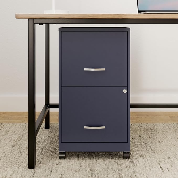 Lorell LYS SOHO File/File Mobile File Cabinet, Navy