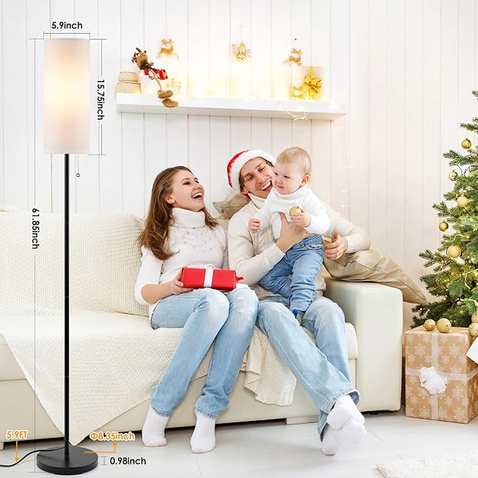 Floor Lamp for Living Room, 3 Color Temperature Modern Standing Lamps, Minimalist Floor Lights for Bedroom, Office, Reading, White