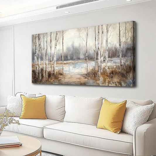 QIYILEXWART Large Wall Art For Living Room Canvas Wall Decor For Bedroom Field Scenery Watercolour Wall Painting Office Decorations Stretched And Framed Wall Pictures Artwork Ready To Hang Home Decor
