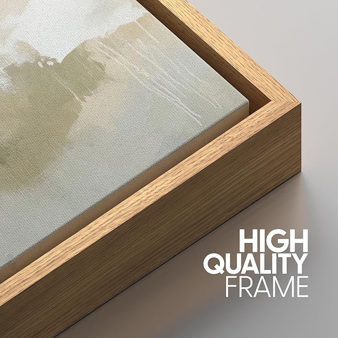 SIGNWIN Framed Canvas Print Wall Art Set Neutral Abstract Landscape Earthy Tones Minimalist Illustrations Modern Art Decorative Abstract for Living Room, Bedroom, Office - 16"x24"x3 Natural