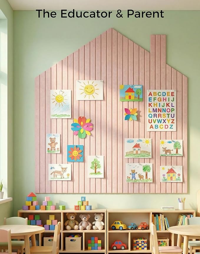 Aothia 12-Pack Large Felt Bulletin Board 48"x36", Modular Pin Board Tiles for Wall, Cork Board Alternative for Office & Classroom, Includes 70 Adhesive Tabs & 40 Pushpins, Pink