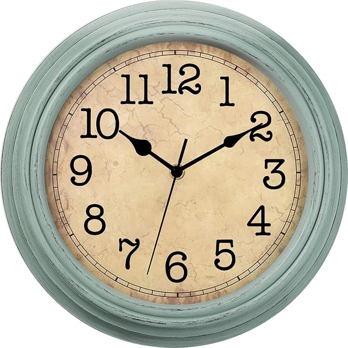HYLANDA 12 Inch Wall Clock, Silent Non-Ticking Decorative Battery Operated Easy to Read for Kitchen Living Room, Bathroom, Bedroom, Office