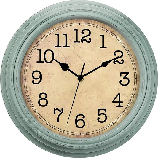 HYLANDA 12 Inch Wall Clock, Silent Non-Ticking Decorative Battery Operated Easy to Read for Kitchen Living Room, Bathroom, Bedroom, Office