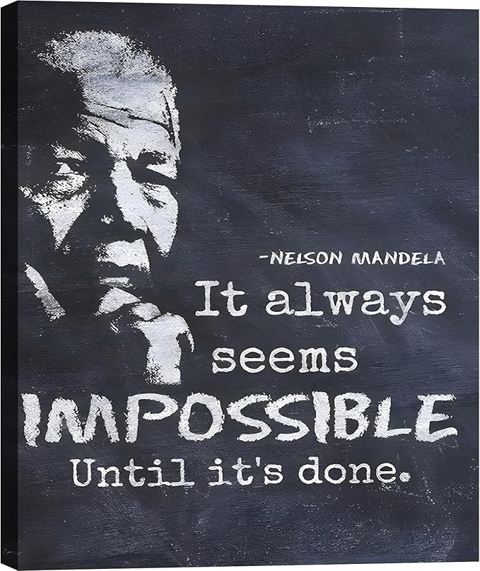Framed Canvas Wall Art Motivational Inspirational Quote Prints Wall Decor for Office Bedroom Living Room Gym Dorm Home Man Cave Made in USA