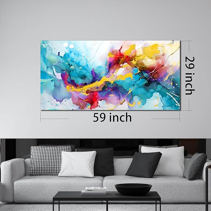 LAOTOART Modern Art Wall-Decor for Office Women - Abstract Wall Art - Large Wall Paintings for Living Room Ready to Hang Size 29" x 59"