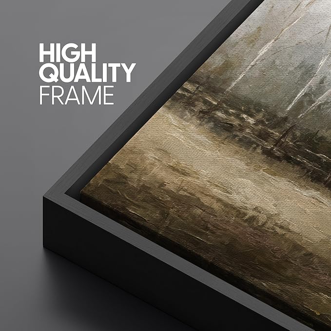 SIGNFORD Extra Large Framed Canvas Rustic Countryside House Landscape Illustrations Modern Art Calm Warm for Living Room, Bedroom, Office - 60"x30"