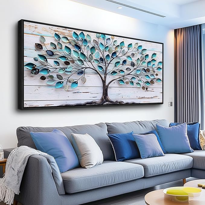 MHARTK66 Large Canvas Wall Art Framed-Tree Abstract Paintings Wall Decor Living Room Pictures Bedroom Artwork for Walls Landscape Farmhouse Decorations Botanical Prints Framed for Office Home Decor
