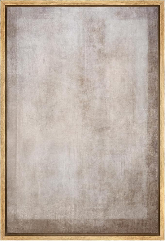 SIGNWIN Framed Canvas Print Wall Art Pastel Grunge Watercolor Gray Abstract Shapes Illustrations Modern Art Decorative Minimalism for Living Room, Bedroom, Office - 24"x36" Natural