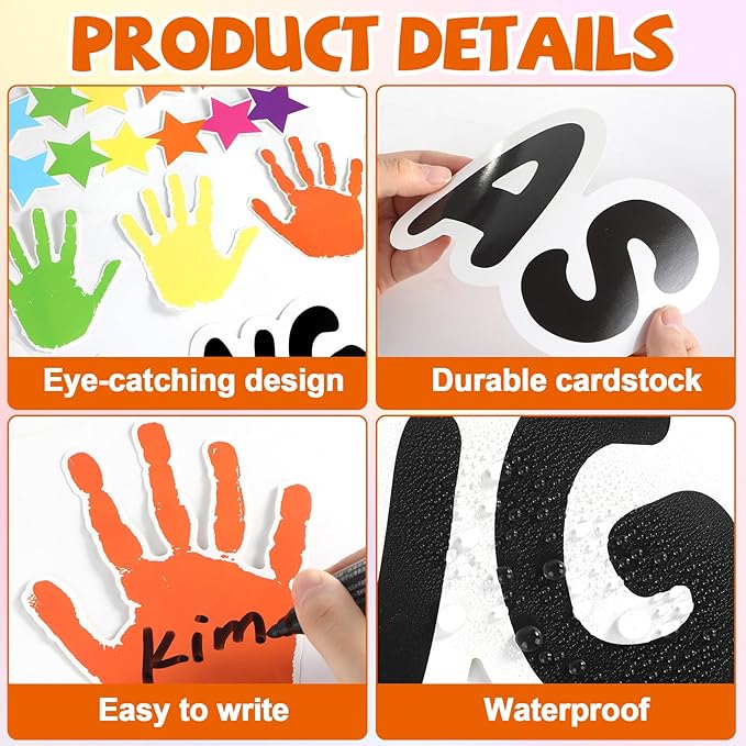 Graduation Bulletin Board Set Colorful Handprint Themed Classroom Decoration Congratulations Graduate Bulletin Board Affirmation Station Craft Cutouts for Class of 2026 Chalkboard Wall Decor