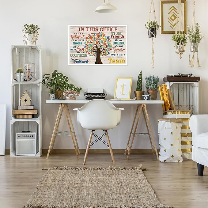 Trendy In This Office We Are A Team Inspirational Wall Art Work Positive Motivation Modern Canvas Posters Encouraging Sign Prints Painting For Office Living Room Wall Decor 8x12in Unframed