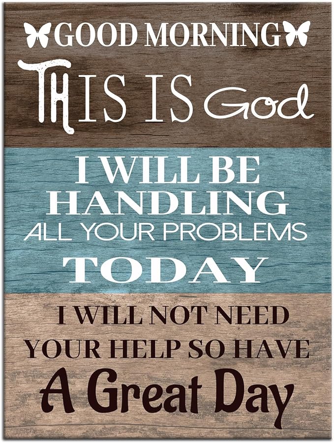 Christian Art Wall Decor Faith Inspirational Quotes Good Morning This Is God Painting Spiritual Inspirational Spiritual Motivational Poster Picture Print Sign for Office Wall Decoration [18''Wx24''H]
