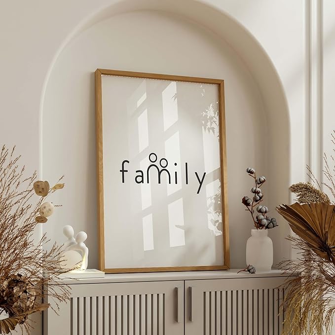 ALPINE INK CO. Family Typography Glossy Poster - Warm, Welcoming, Conceptual Design - Family-Inspired Glossy Wall Art Print - Living Room Wall Decor - 18x24 Unframed Glossy Wall Art