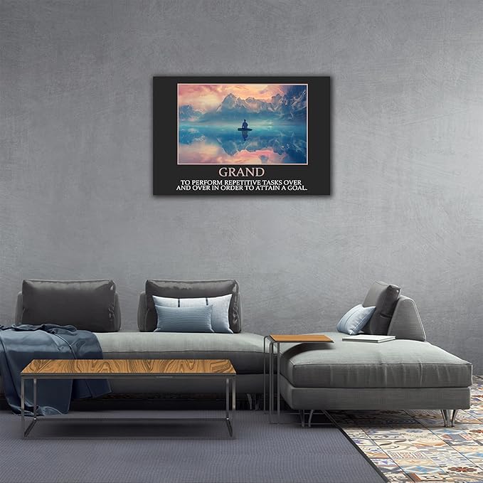 UZMKM - Office Wall Art, Motivational & Inspirational Quotes Canvas Wall Art for Home Office Wall Decor, Positive Quote Wall Decor, Company Words Poster Frame for Company Wall Decor 32x48 Inch