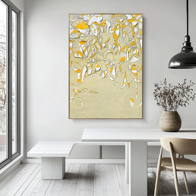 BrightA Large-scale hand-painted wall artworks in natural colors. Large-sized texture-based abstract decorations. Suitable for sofa background walls in living rooms, bedhead walls in bedrooms, corridors, and exhibition hall decorations 31.5"x47.2"