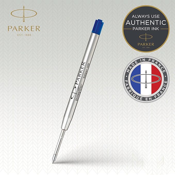 Parker Quink flow Ballpoint Pen Ink Refills Medium Tip Blue 3 Count