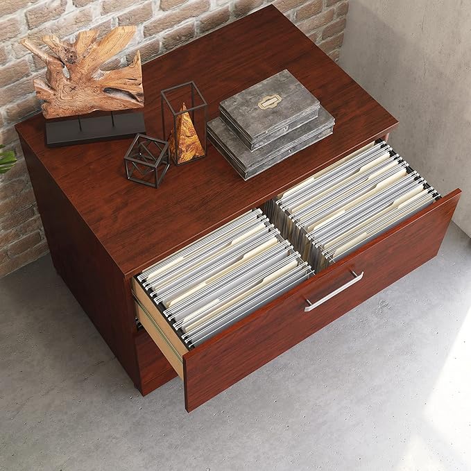 OfficeWorks by Sauder Affirm Lateral File, L: 35.43" x W: 23.47" x H: 29.29", in Classic Cherry Finish