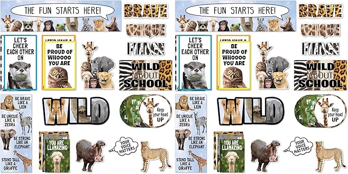 Teacher Created Resources Go Wild Animals Mini Bulletin Board (Pack of 2)