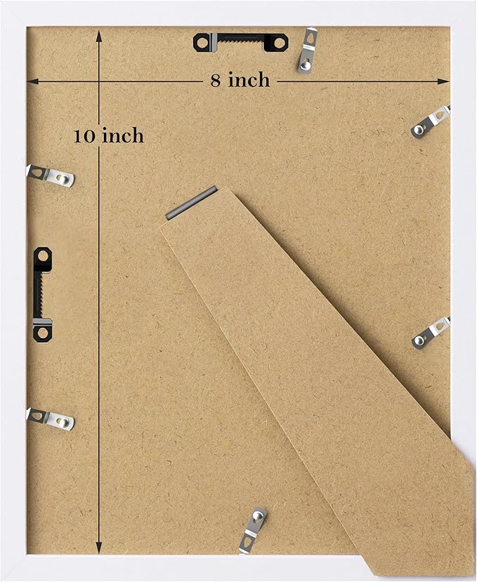 eletecpro 8x10 Picture Frames Set of 9 Classic Gallery Wall Frame Set, Displays 5x7 with Mat or 8x10 No Mat, Picture Frames Collage Wall Decor, White Frames for Home Decor