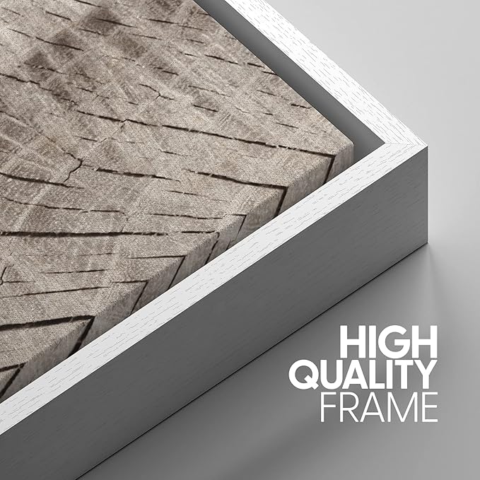 SIGNWIN Framed Canvas Print Wall Art Set Retro Close Up Oak Wood Tree Rings Nature Wilderness Illustrations Modern Art Decorative Farmhouse Zen for Living Room, Bedroom, Office - 24"x36"x3 White