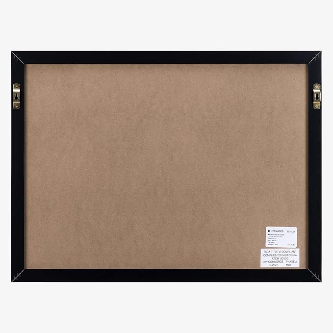 Navaris Framed Fabric Bulletin Board - 18 x 24 inches Plush Jewelry Organizer Pinboard for Wall - Memory Memo Pin Board - Dark Gray with Black Frame