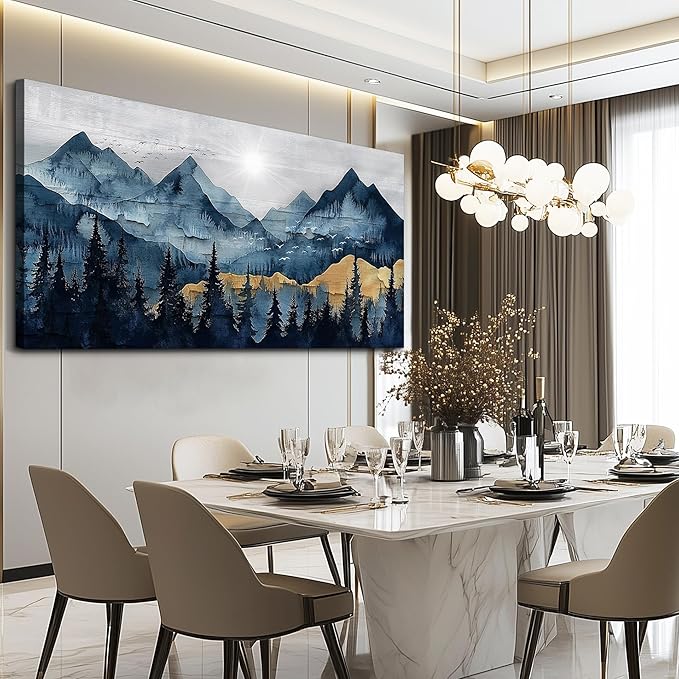 FUHAIHUA Canvas Wall Art For Living Room Large Wall Decor For Office Bedroom Decorations Mountain Landscape Pictures Abstract Painting Artwork Room Wall Mural Aesthetic Home Decor 30x60 In