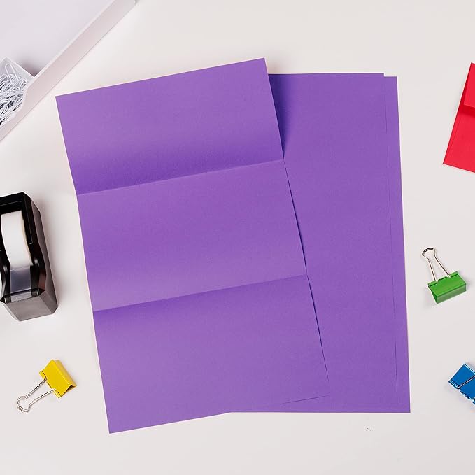 JAM PAPER Legal Colored 24lb Paper - 90 gsm - 8.5 x 14 - Violet Purple - 100 Sheets/pack