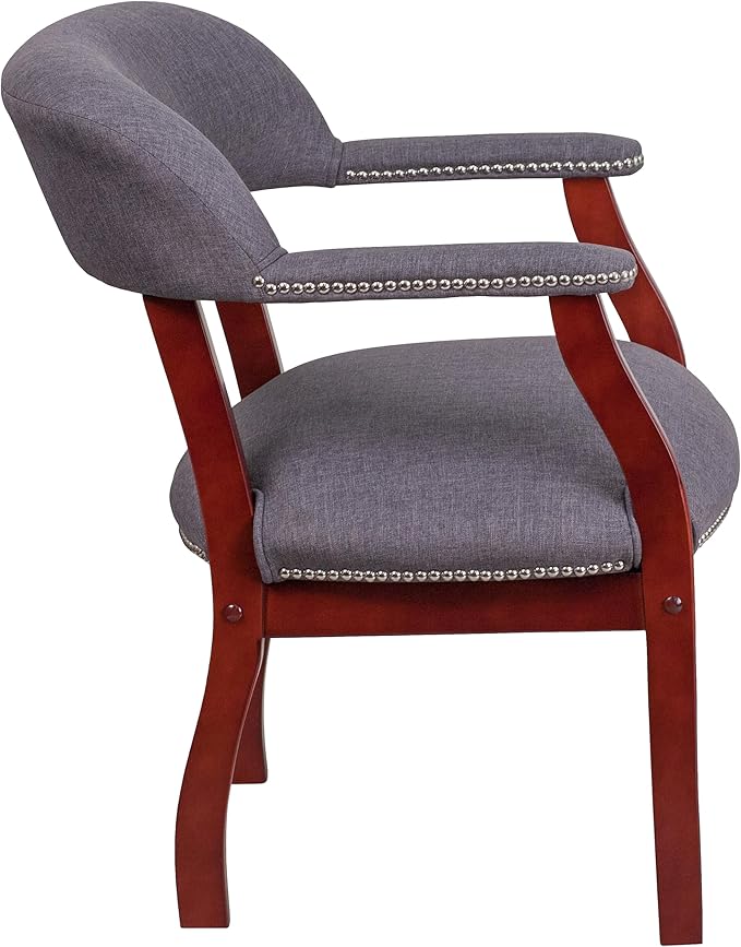 Flash Furniture Diamond Gray Fabric Luxurious Conference Chair with Accent Nail Trim