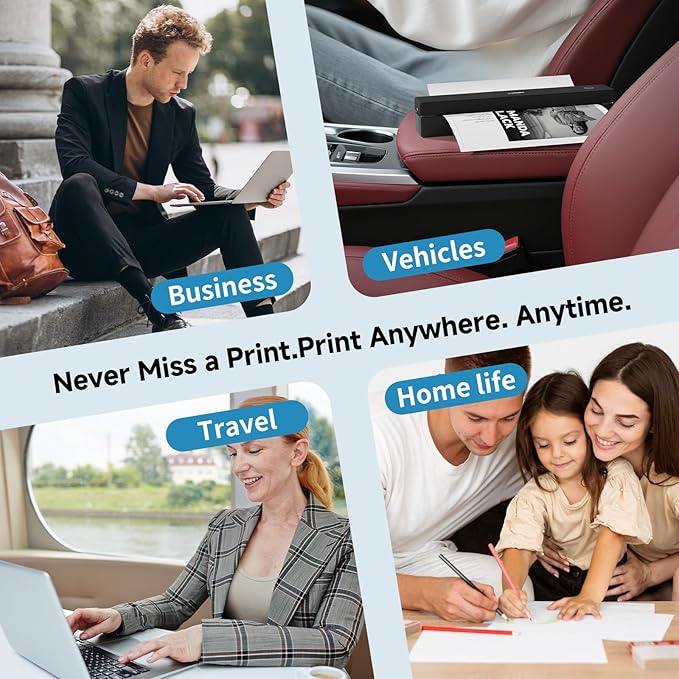 HPRT Portable Printer Wireless for Travel, Inkless Thermal Printer for iOS/Andorid/Laptop, 300DPI, Supports Thermal Paper & Labels,Supports 8.5"x 11"US Letter & A4, A5 for Office/Home/School/Vehicles