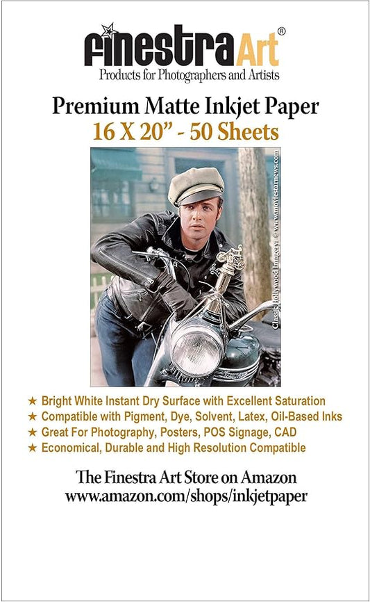 16" X 20" Premium Arctic Matte Inkjet Photo Paper - 50 Sheets