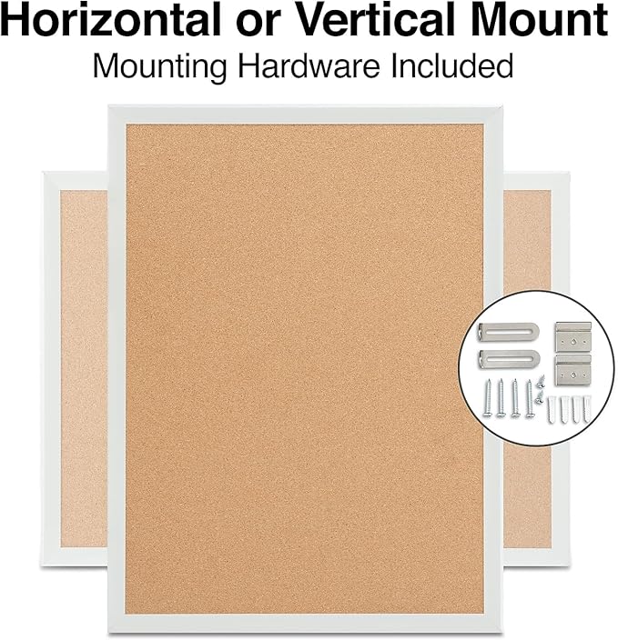 Staples Standard Durable Cork Bulletin Board with Aluminum Frame, 2' W x 1.5' H Wall Mounted Cork Message Board for Office Home and School