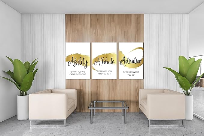 3 Piece Canvas Wall Art, Motivational Quotes Canvas Print Pictures, Inspirational Framed Artwork - Home Office Decor, 20"x30" x 3 Pcs