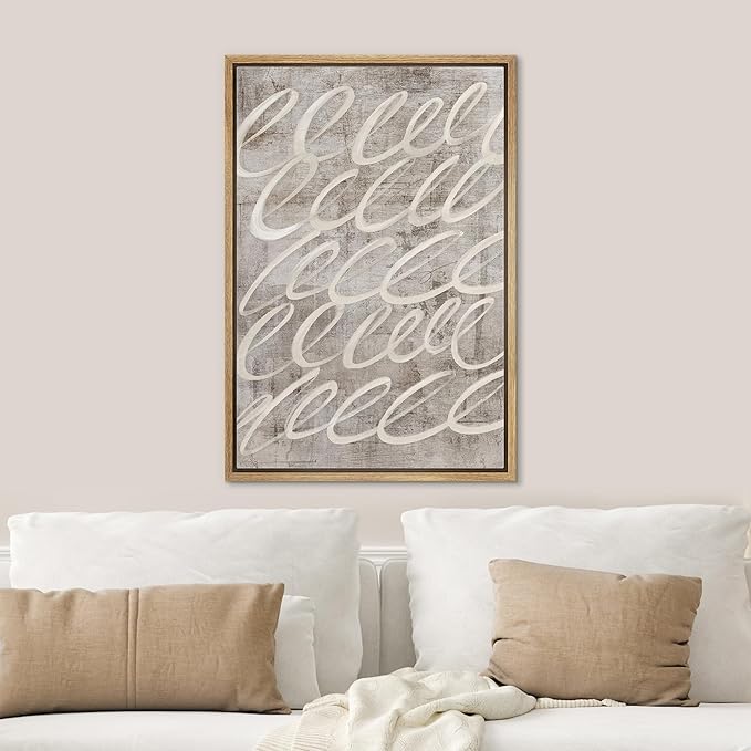 SIGNWIN Framed Canvas Print Wall Art Elegant Abstract Curves Modern Swirls Illustrations Modern Art Minimal Multicolor for Living Room, Bedroom, Office - 16"x24" Natural