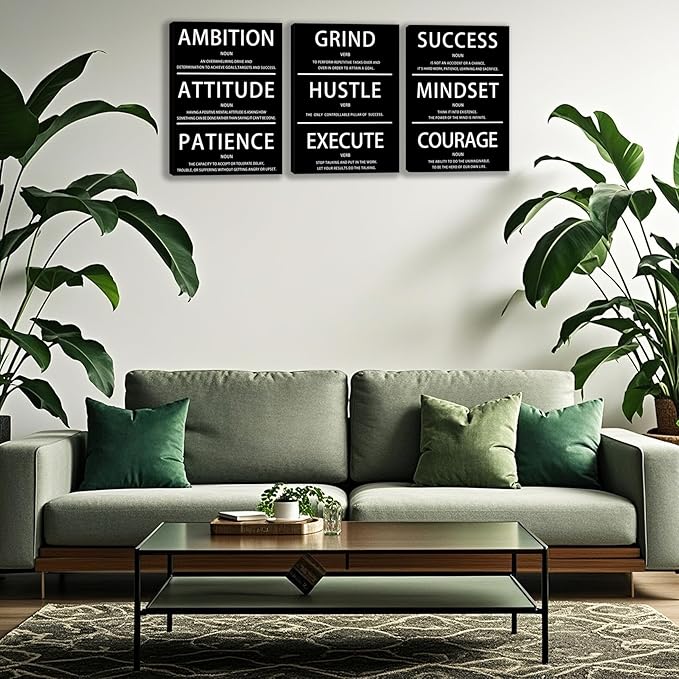 3 Panel Print Canvas Wall Art Motivational Office Wall Decor Painting Inspirational Posters Modern Inspiring Artwork for Home Living Room Bedroom Wall Decor Office Wall Art Ready to Hang - 72"Wx36"H