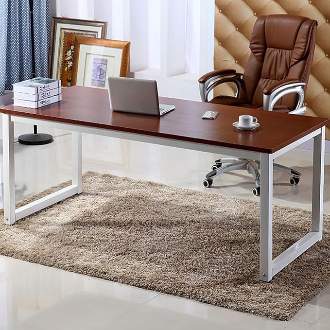 Modern Simple Computer Desk Gaming Writing Work from Home Study Desk Large Legroom,Sturdy Metal Frame,Home Office Desk for Bedroom,for Writing,Executive,Study,Work(C1,63 L x 23.6" W(160x60cm))