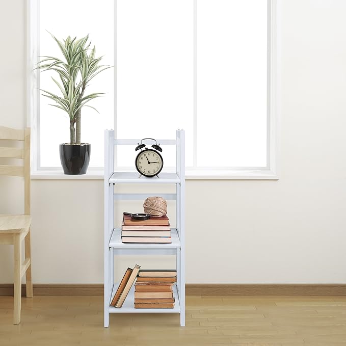 Casual Home 3-Shelf Folding Bookcase, 14" Wide, White