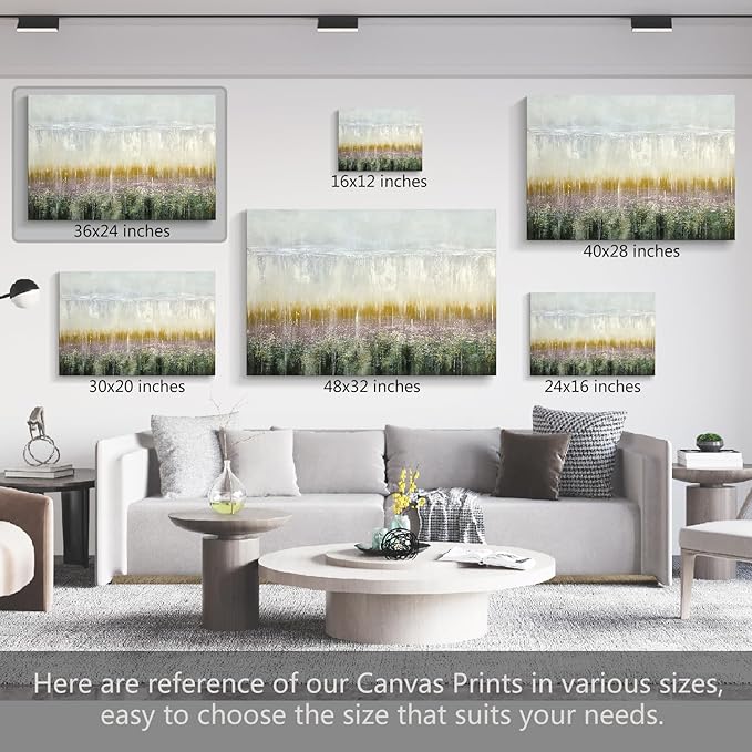 gaosoul Modern Abstract Wall Art Impressionist Style Oil Painting Prints on Gallery Wrapped Canvas Neutral Tone Abstract Wall Decor for Living Room Bedroom Office Framed 36x24in