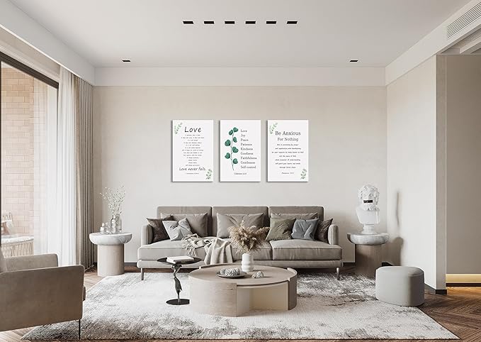 Love is Patient Love is Kind Motivational Office Christian Poster Modern Inspirational Canvas Prints Wall Art Be Anxious for Nothing Paintings Home Wall Decor Pictures Artwork[72''Wx 36''H]