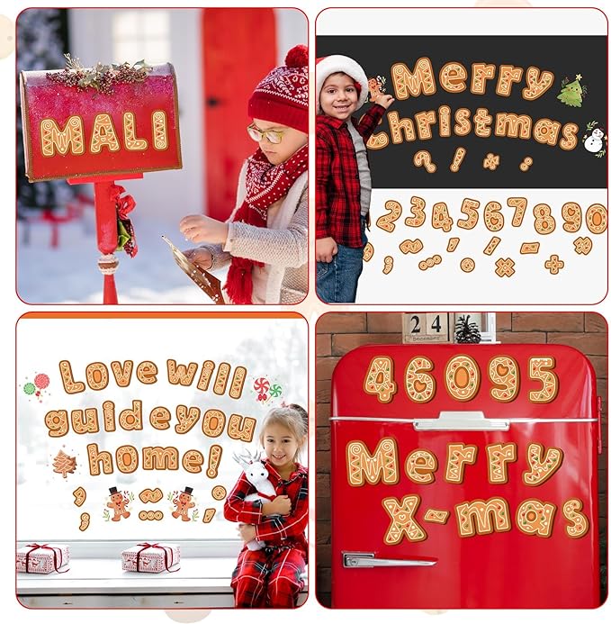 260 PCS Bulletin Board Letters for Classroom 4” Letters Combo Pack Set Christmas Gingerbread Classroom Decorations Alphabet Numbers Symbols Letters for Bulletin Board Cutouts Card for Classroom Decor