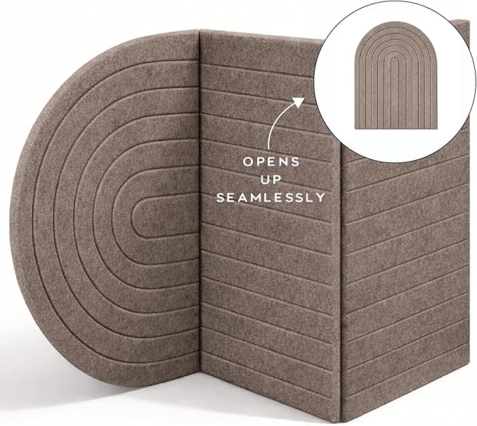 Orelle Rainbow Arch Felt Bulletin Board | Foldable Peel and Stick Felt Board for Wall | Aesthetic Arch Pin Boards for Walls, Office, Vision Board, Kids Art Display | 23 x 31”| Mocha