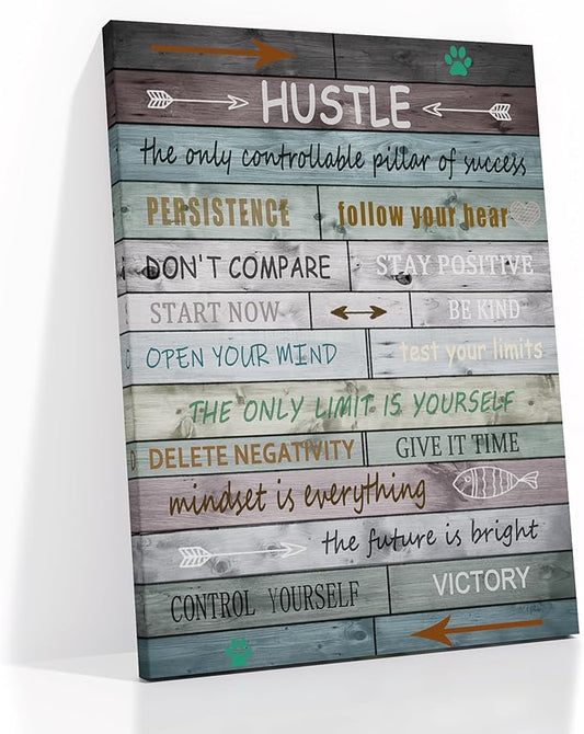 Motivational Canvas Wall Art Large Size Picture Print Inspirational Entrepreneur Quotes Poster Painting Wall Decor Artwork for Living Room Office Workplace Classroom Ready to Hang [30''Wx 40''H]