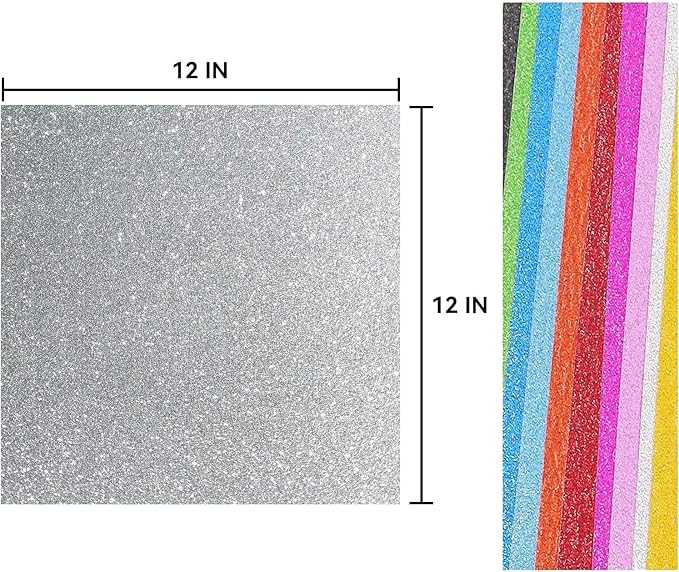 200Sheets Glitter Cardstock 12" x 12", Colored Cardstock Paper for Cricut, 20Colors Thick Card Stock for Card Making, Scrapbooking, Craft, Christmas Decorations, Holiday Party Supplies