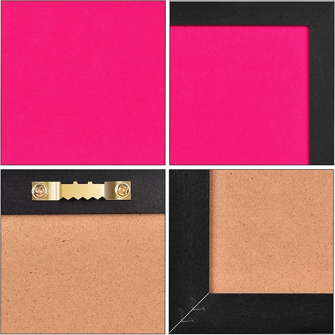 Pink Bulletin Boards Cork Board with Felt, 15"x11" Small Display Pin Board Vision Board for Walls, Jewelry, Notes, Collection, Photos, Office, Wood Framed(Black) & Felt(Pink), 1pc