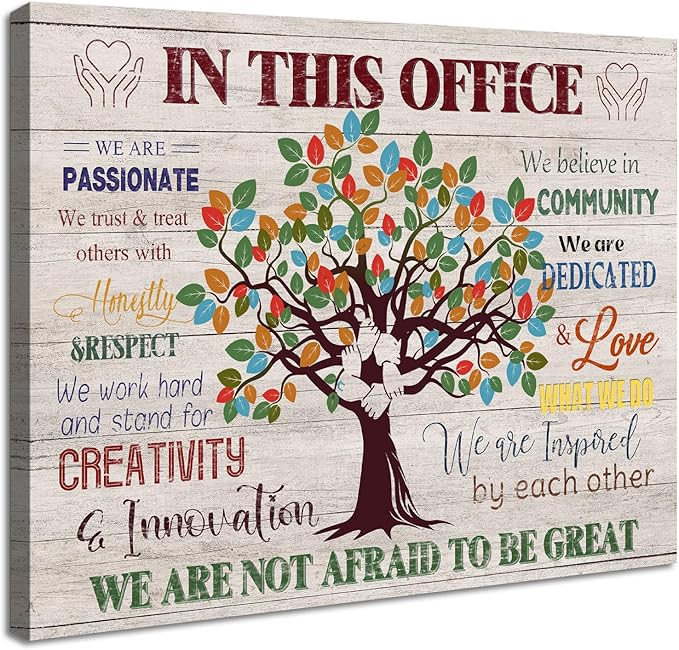 Motivational Wall Decor for Office - Inspirational Positive Affirmations Wall Art, We Are Not Afraid to Be Great Uplifting Quotes Canvas Posters for Home Workplace, Classroom, School Decoration 12x16
