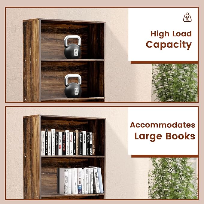 71" Tall 6-Tier Bookshelf, Large Open Display Bookcase with Ample Storage, Floor Standing Book Shelf for Living Room, Home Office, Bed Room, Brown