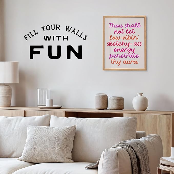Funny Motivational Wall Art 11x14 - Positive Affirmation Quote Office Decor - Inspirational Wall Art for Women - Spiritual Protection Humor Gifts - Unframed