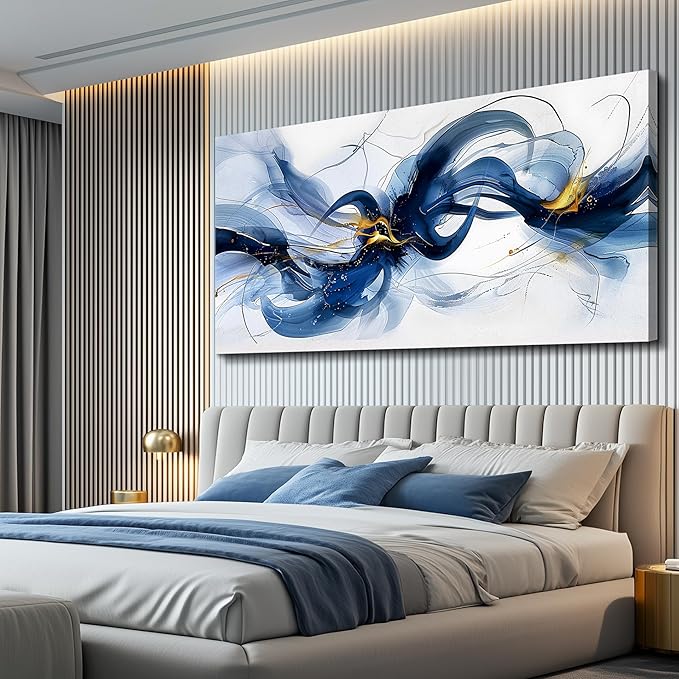 FUHAIHUA Large Wall Decor For Living Room Canvas Wall Art For Office Wall Decorations For Bedroom Abstract Ink Painting Artwork Room Home Decor 24x48 In