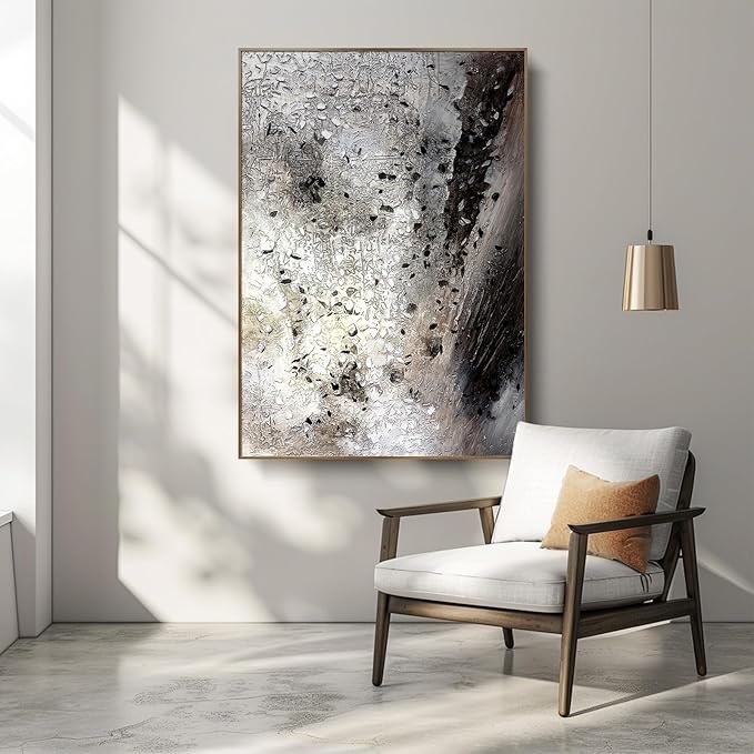BrightA Large hand-painted abstract wall art piece. Modern style texture relief decoration. Key wall decoration for the living room 63"x90.5"