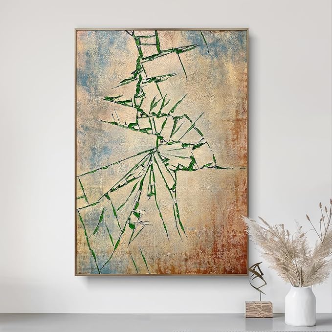 BrightA Muscular texture wall art - Abstract hand-painted large-scale relief decorative items - Unique artistic wall creation for living room and study area 27.5"x39.4"